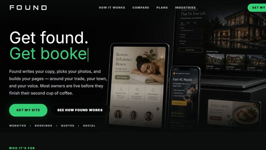 Found website platform screenshot
