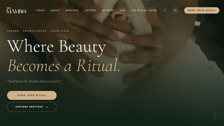 Spa Mambo website screenshot